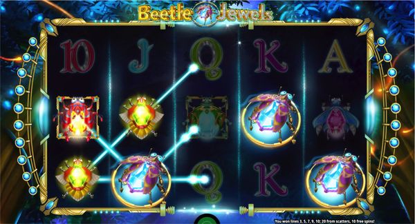 Special features of Beetle Jewels: Free Spins, expanding symbols and more!