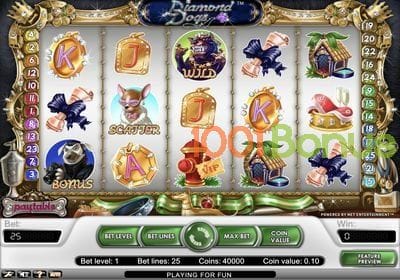 Symbols in Diamond Dogs slot machine game