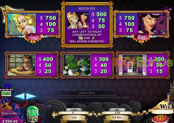 Icons in online Slot Hot Ink