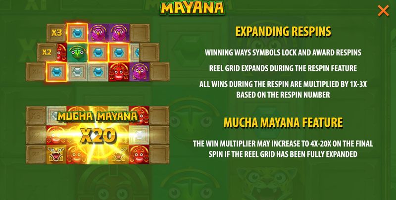 Właściwości gry: Expanding Respins i Mucha Mayana